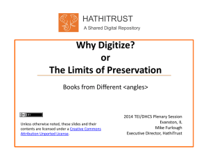 Why Digitize? or The Limits of Preservation