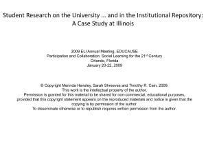 Student research on the University and in the institutional repository