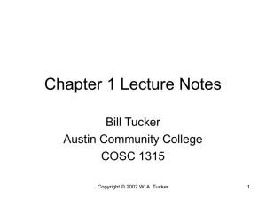 Chapter 2 Lecture Notes - Austin Community College
