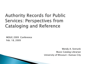 Perspectives from Cataloging and Reference