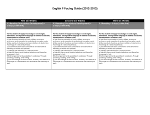 English 9 Pacing Guide (2012