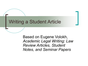 Writing a Student Article