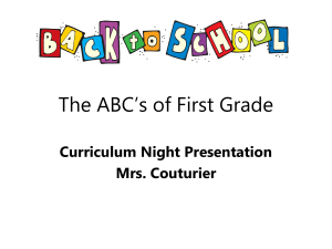 The ABC's of First Grade
