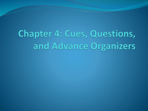 Chapter 4: Cues, Questions, and Advance Organizers