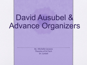 David Asubel & Advanced Organizers