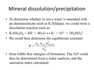 Mineral dissolution/precipitation
