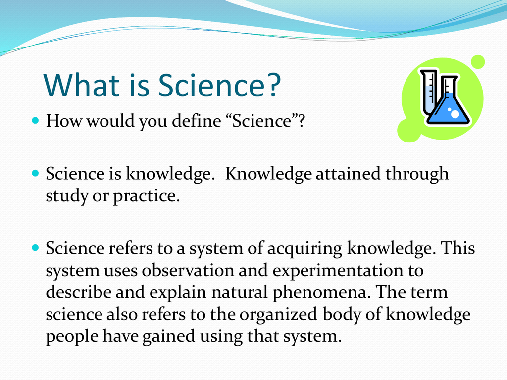 what is the definition of science