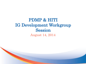 PDMP & HITI Solution Planning Workgroup Session