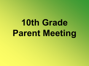 9TH GRADE PARENT MEETING