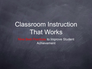 PowerPoint Presentation - Classroom Instruction That Works