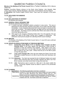 Minutes – 8 September 2015 council