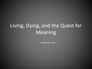 Living, Dying, and the Quest for Meaning
