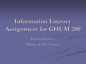 Information Literacy Assignment for GHUM 200