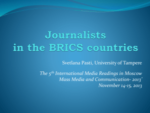 Journalists in the BRICS countries