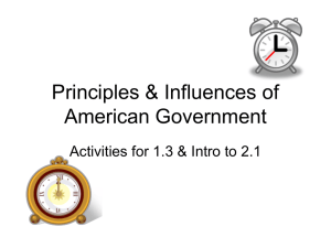 Principles & Influences of American Government