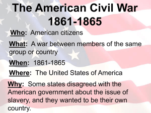 The American Civil War 1861