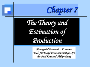 Chapter 7 The Theory and Estimation of Production