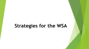 Strategies for the WSA