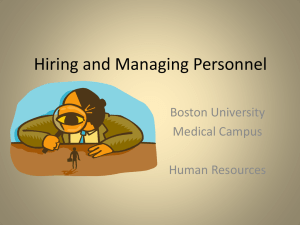 Hiring the Right People - Boston University Medical Campus