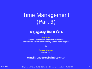 10. Project Time Management - Bilgisayar Mühendisliği Bölümü