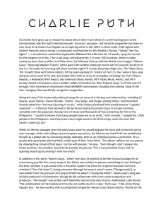 Charlie Puth - BIO - Nine Track Mind - Dec 2015