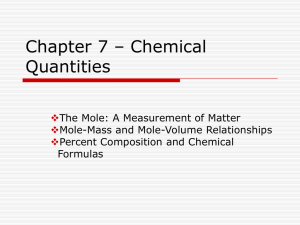 Chapter 7 – Chemical Quantities