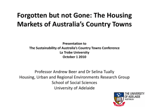 Forgotten but not Gone: The Housing Markets of Australia*s Country