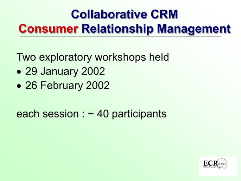 Overview of Current ECR Europe Projects