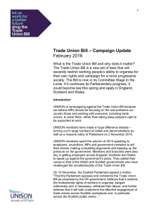 Trade Union Bill - Campaign Update February 2016