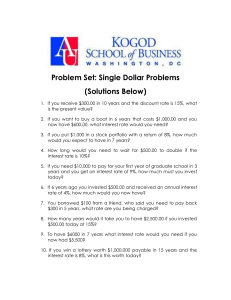Problem Set 1-Single Dollar Problems