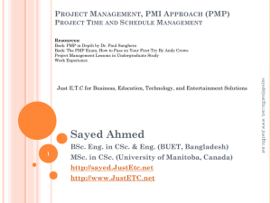 Project Management, PMI Approach (PMP) Project Initiation Phase