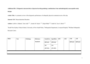 Additional file 3. Diagnostic characteristics of physical test