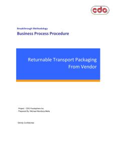 BPP of Returnable Packaging Containers MIS