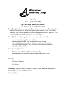 DMA 050 Course Plan - Alamance Community College