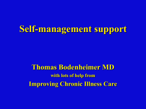 Self-management support - California Health Care Safety Net Institute