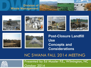 Post-Closure Landfill Use Concepts and Considerations