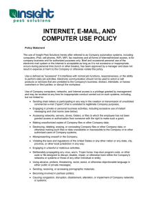 internet, e-mail, and computer use policy