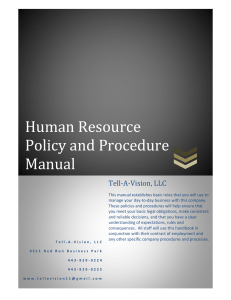 Human Resource Policy and Procedure Manual