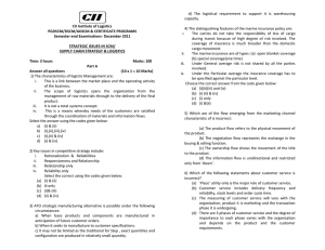 Dec 2011 - CII Institute of Logistics