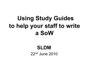 Using Study Guides to help your staff to write a SoW