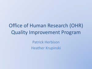 Office of Human Research (ORA) QA Website