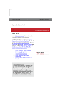 Corporate Law Bulletin 135 - November 2008