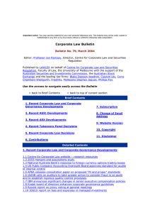 Corporate Law Bulletin 79 - March 2004