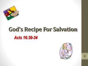 God's Recipe for Salvation