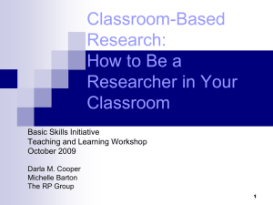 Classroom-Based Research: You Can Be a