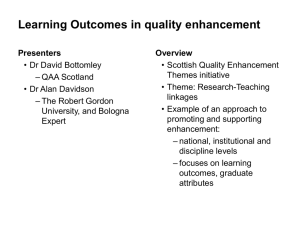 Learning outcomes: in quality enhancement