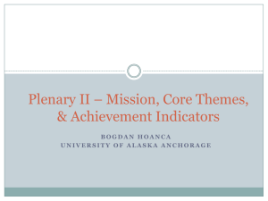 Plenary II – Mission, Core Themes, & Achievement Indicators