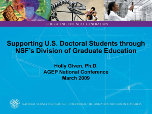 NSF's Division of Graduate Education - NSF-AGEP