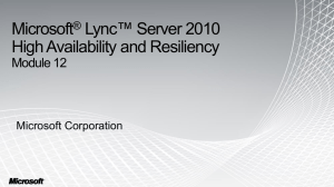 Module 12 - Microsoft Lync Server 2010