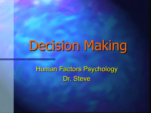 Decision Making - University of West Florida